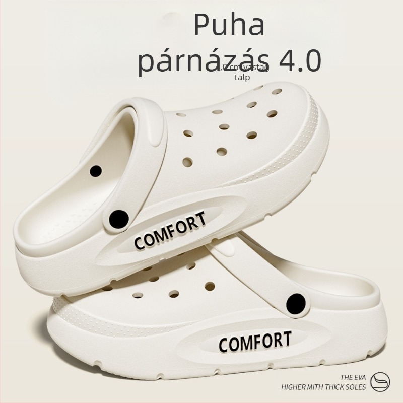 Uniszex EVA papucs klog stílusban, 4 cm vastag talppal, légáteresztő, csúszásmentes, EVA felső és talp