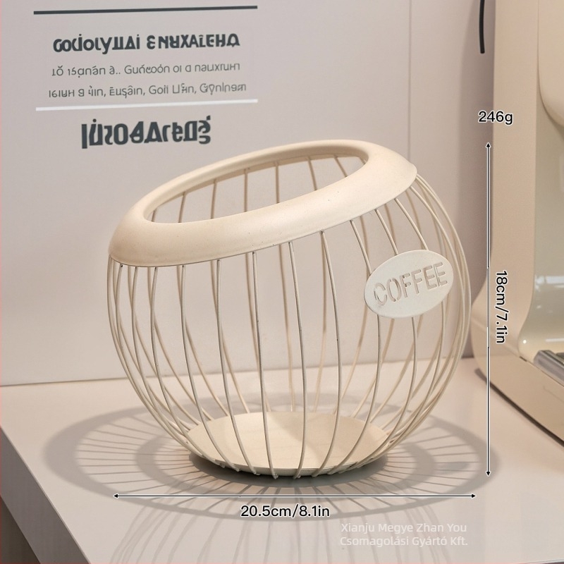 Fém tárolókosár kávékapszulák, gyümölcsök és nassolnivalók számára — modell 527 • anyag: fém • stílus: modern egyszerűség • kategória: tárolókosár