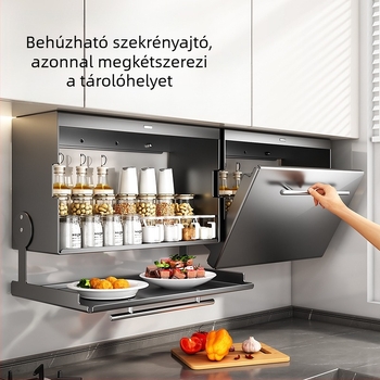 Fali fűszerrakomló polc a konyhai szekrény alatt (Márka: Lu Bao; Anyag: szénacél; Funkció: többfunkciós; Szerelés: falra szerelhető; Stílus: modern minimalista)
