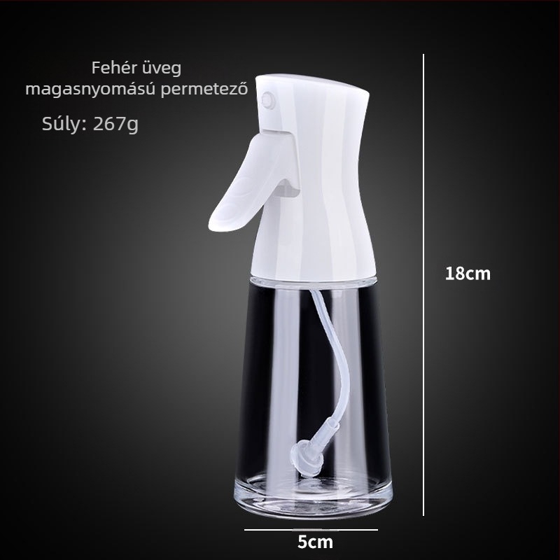 Olajspray-palack, nyomásos üveg, étolajokhoz, automatikus nyitás-zárás