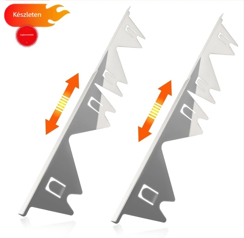 Rozsdamentes acél tömítő tábla a tűzhely és sütő közötti résekhez, modell 888-6, eredet Zhejiang, 2024-es megjelenés, szerelés nélkül