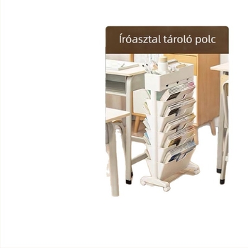 Mozgatható asztal melletti könyvespolc — műanyag, 5 kg, Modell Desk storage, 1 db