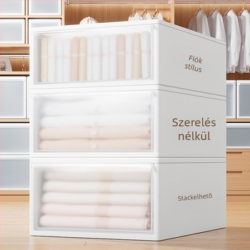 Matt felületű fiókos tároló fehérnemű és zokni számára, 20–30 L, PP műanyag, porálló, modellek 3021–3024