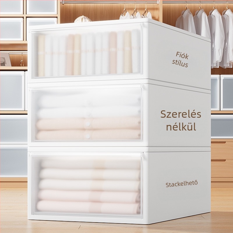 Matt felületű fiókos tároló fehérnemű és zokni számára, 20–30 L, PP műanyag, porálló, modellek 3021–3024