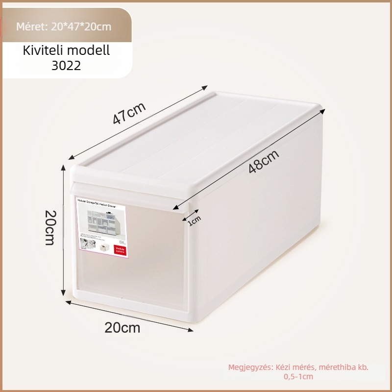 Matt felületű fiókos tároló fehérnemű és zokni számára, 20–30 L, PP műanyag, porálló, modellek 3021–3024