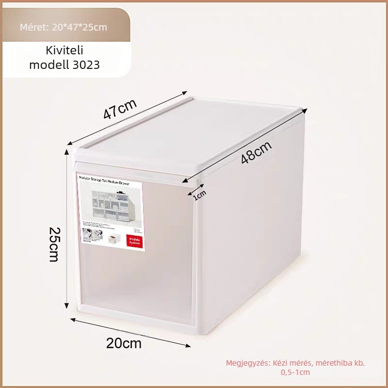 Matt felületű fiókos tároló fehérnemű és zokni számára, 20–30 L, PP műanyag, porálló, modellek 3021–3024