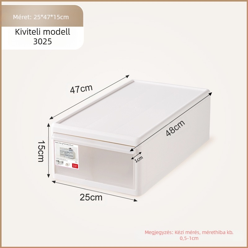 Matt felületű fiókos tároló fehérnemű és zokni számára, 20–30 L, PP műanyag, porálló, modellek 3021–3024