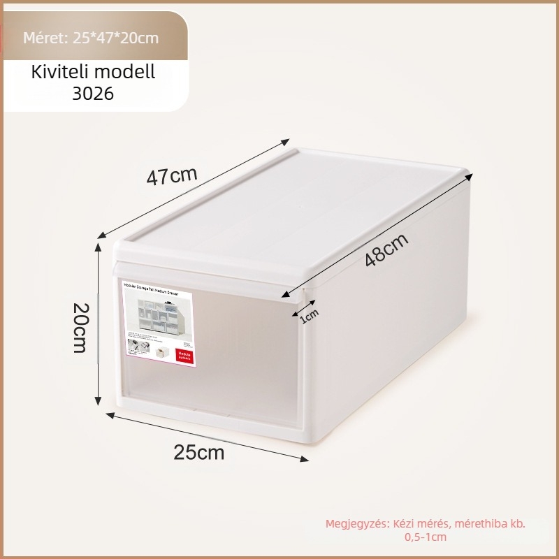 Matt felületű fiókos tároló fehérnemű és zokni számára, 20–30 L, PP műanyag, porálló, modellek 3021–3024