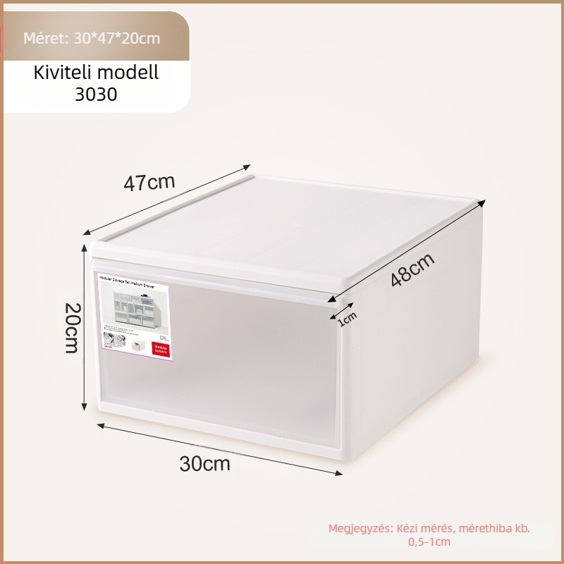 Matt felületű fiókos tároló fehérnemű és zokni számára, 20–30 L, PP műanyag, porálló, modellek 3021–3024