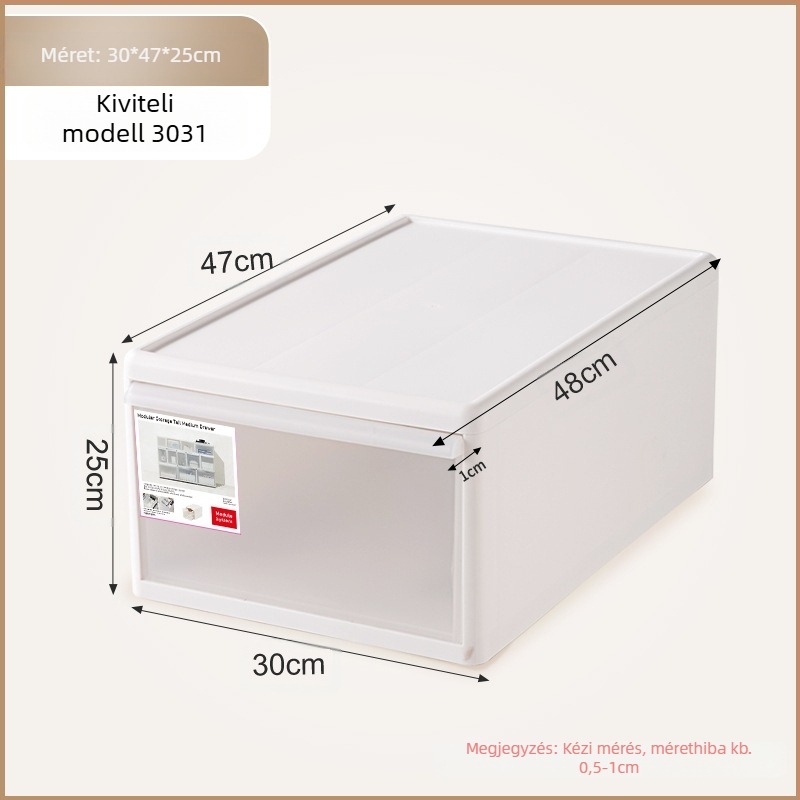 Matt felületű fiókos tároló fehérnemű és zokni számára, 20–30 L, PP műanyag, porálló, modellek 3021–3024