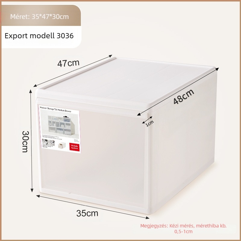 Matt felületű fiókos tároló fehérnemű és zokni számára, 20–30 L, PP műanyag, porálló, modellek 3021–3024