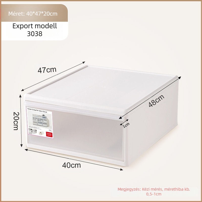Matt felületű fiókos tároló fehérnemű és zokni számára, 20–30 L, PP műanyag, porálló, modellek 3021–3024