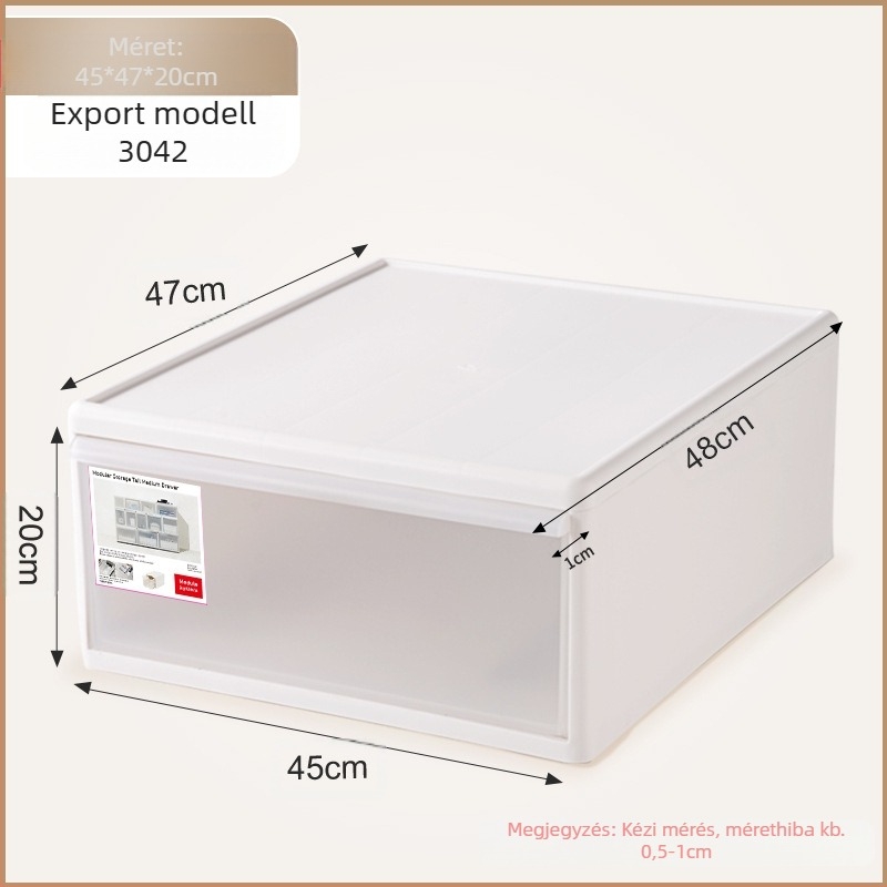 Matt felületű fiókos tároló fehérnemű és zokni számára, 20–30 L, PP műanyag, porálló, modellek 3021–3024