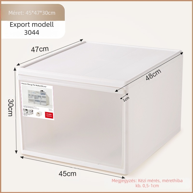 Matt felületű fiókos tároló fehérnemű és zokni számára, 20–30 L, PP műanyag, porálló, modellek 3021–3024