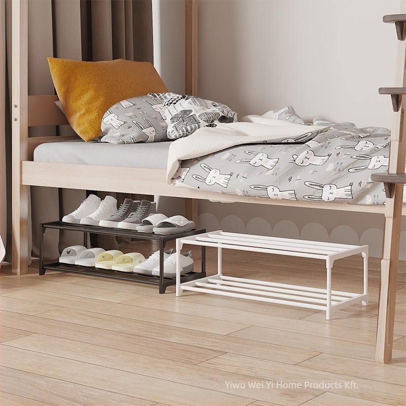 A6L Ágy alatti cipőállvány - helytakarékos, 2-3 rétegű tárolás, műanyag + acélcső, modern egyszerű stílus, modell CX