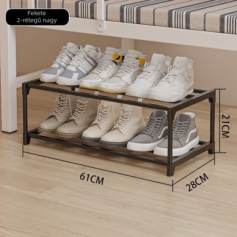 A6L Ágy alatti cipőállvány - helytakarékos, 2-3 rétegű tárolás, műanyag + acélcső, modern egyszerű stílus, modell CX