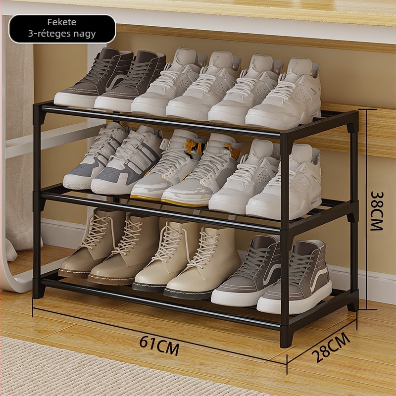 A6L Ágy alatti cipőállvány - helytakarékos, 2-3 rétegű tárolás, műanyag + acélcső, modern egyszerű stílus, modell CX