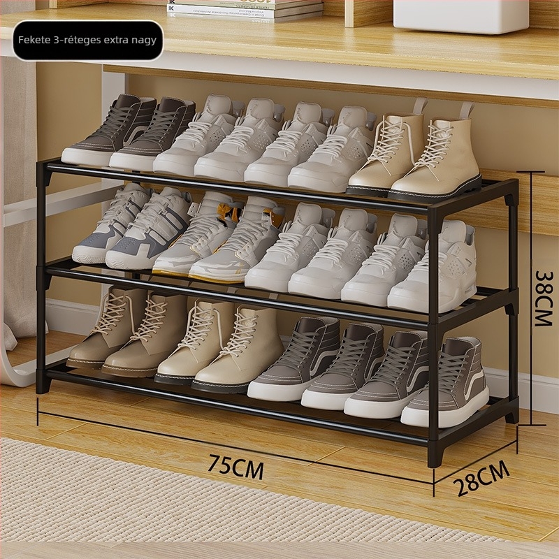 A6L Ágy alatti cipőállvány - helytakarékos, 2-3 rétegű tárolás, műanyag + acélcső, modern egyszerű stílus, modell CX