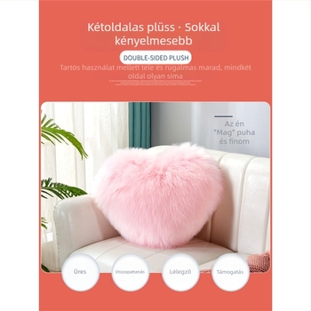 Szív alakú plüss párna, északi INS stílus, műszálas gyapjúhatású textúra, egyszínű, kanapé párna a nappaliba — Márka Xuan yunxiu