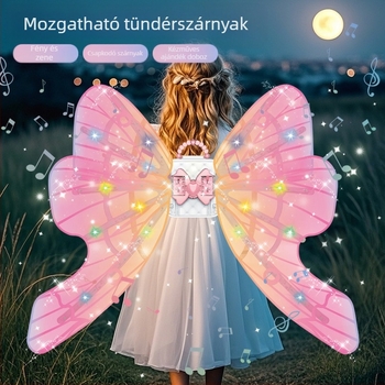 Világító elektromos szárnyak zenével 4-6 éves gyerekeknek, uniszex