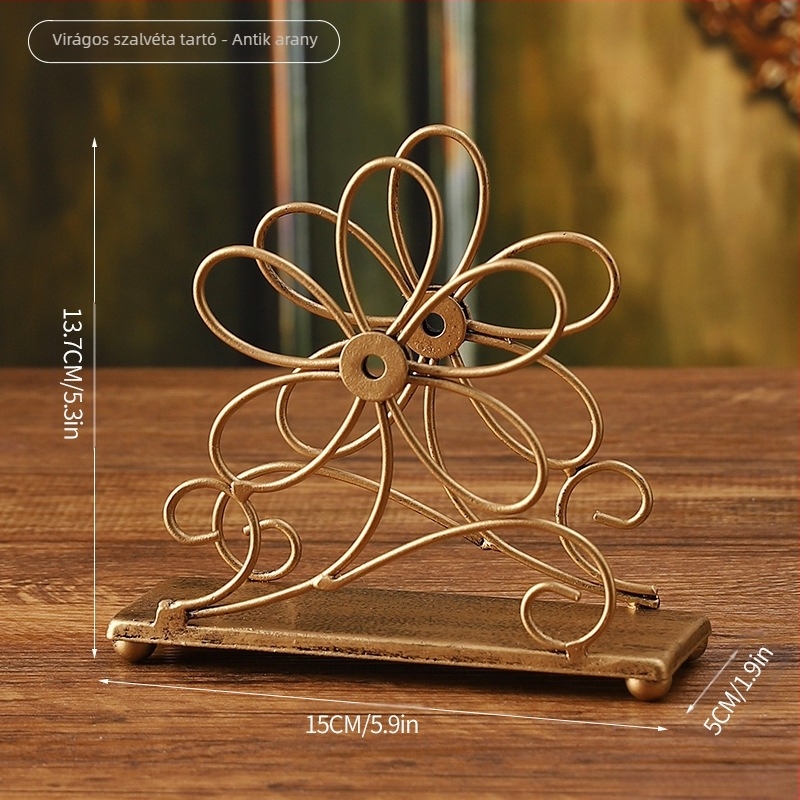 Szalvétatartó - levél alakú, vasból készült, skandináv stílus, Master gu