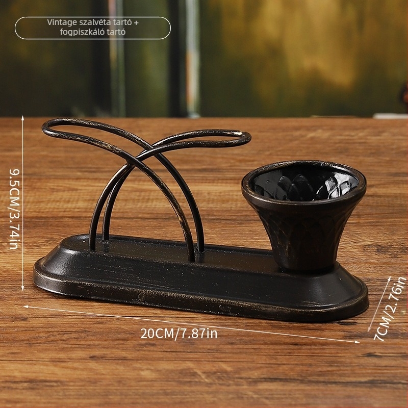 Szalvétatartó - levél alakú, vasból készült, skandináv stílus, Master gu