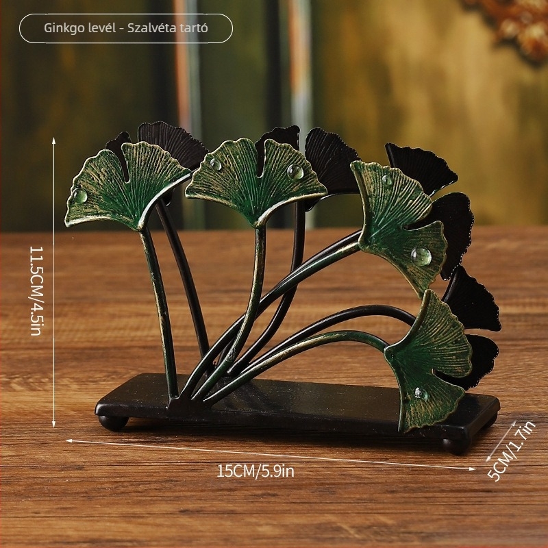Szalvétatartó - levél alakú, vasból készült, skandináv stílus, Master gu