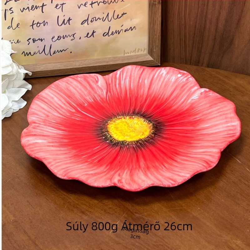 Porcelán tálak és tányérok készlet virágmintával, mikrohullámú sütőben használható, testre szabható