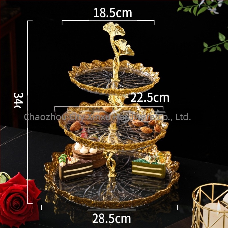 Műanyag gyümölcs- és desszerttál aranyozott felülettel, könnyed luxus stílus, minőségi termék, nem importált