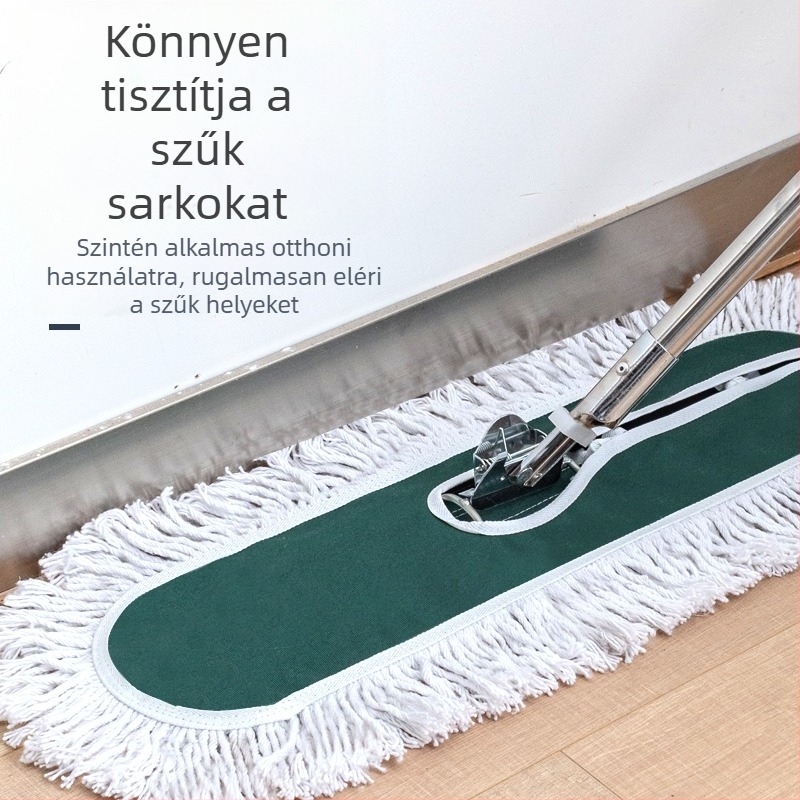 Por toló felmosó, pamut fej, rozsdamentes acél nyél, 145 cm hosszú nyél, 500–800 g tömeg