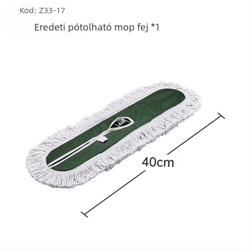 Por toló felmosó, pamut fej, rozsdamentes acél nyél, 145 cm hosszú nyél, 500–800 g tömeg