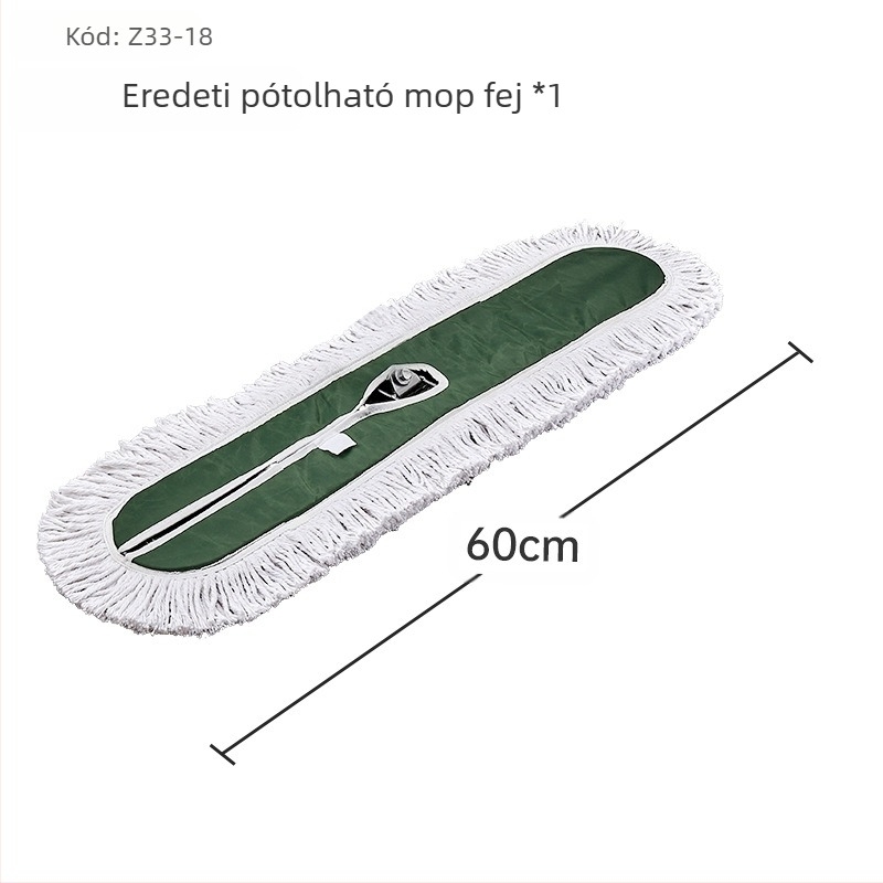 Por toló felmosó, pamut fej, rozsdamentes acél nyél, 145 cm hosszú nyél, 500–800 g tömeg