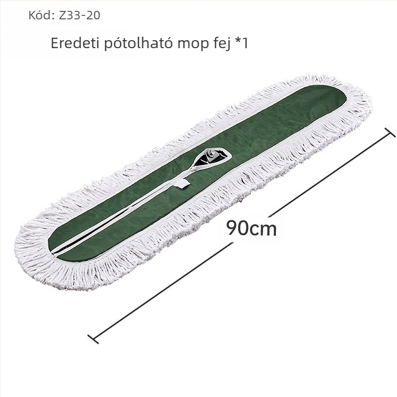 Por toló felmosó, pamut fej, rozsdamentes acél nyél, 145 cm hosszú nyél, 500–800 g tömeg