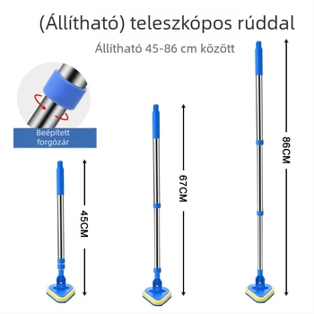 Wave Height Kihúzható hosszú nyelű tisztítóecset — háromszög alakú csempe- és fürdőszobai ecset, szivacsanyagú, többfunkciós