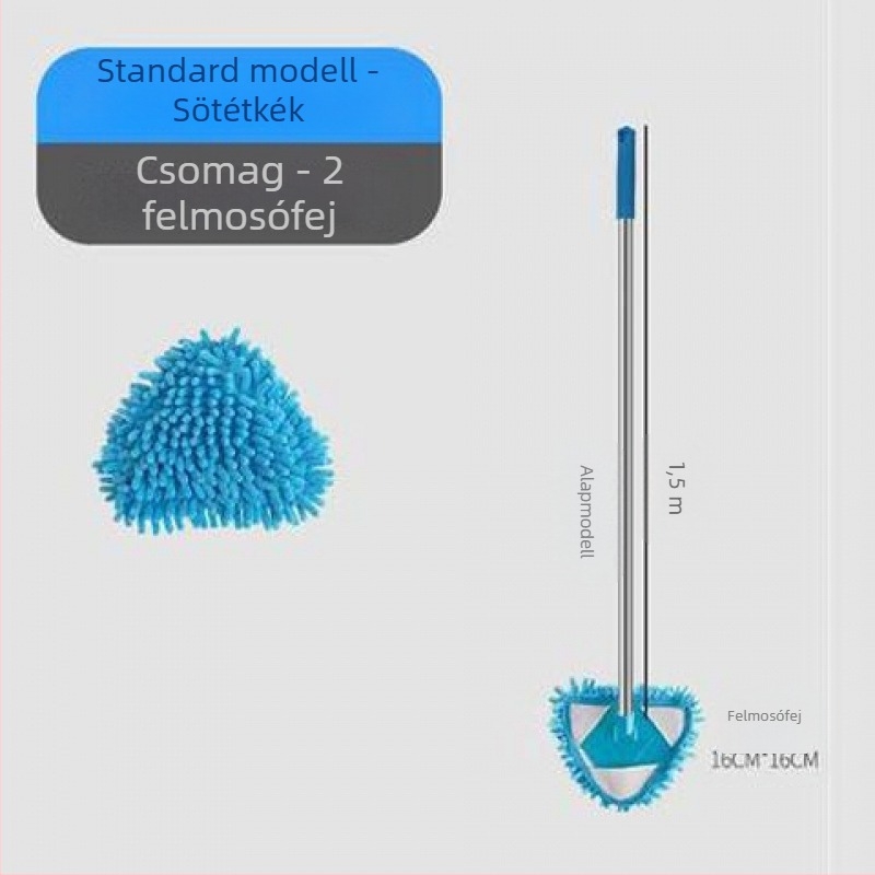 Háromszög alakú chenille mop — többfelületes tisztítás falakra, padlókra, csempékre és mennyezetre
