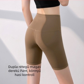 Magas derekú, varrás nélküli jóga rövidnadrág, gyors száradást biztosít, poliészter-elasztán keverék 82,5%/17,5%, rövid, nőknek