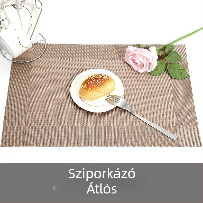 Európai stílusú modern PVC étkezési alátét diagonális dupla kerettel, vízálló, olajálló, égésálló, hőszigetelő