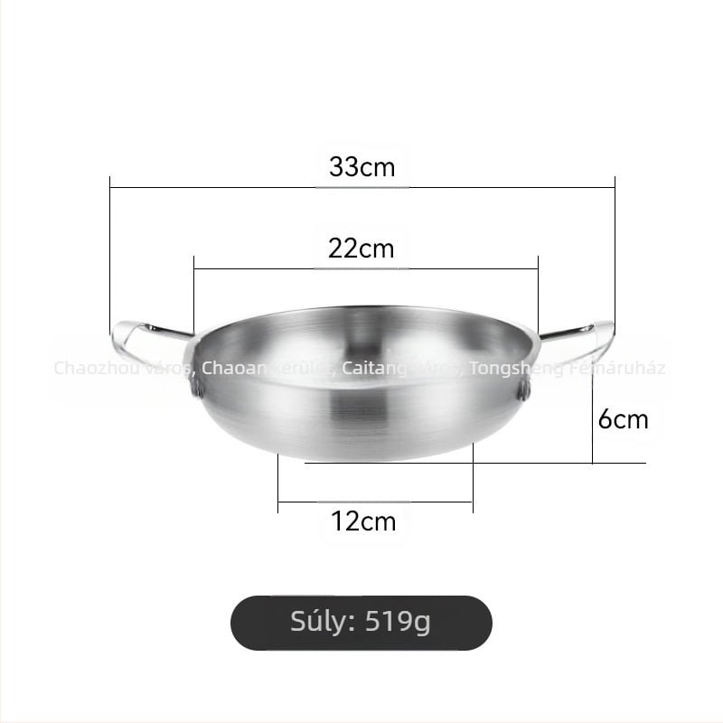 Koreai stílusú vastagfalú rozsdamentes acél tészta- és levesfazék, háztartási használatra, nem elektromos, általános tűzhelyhez