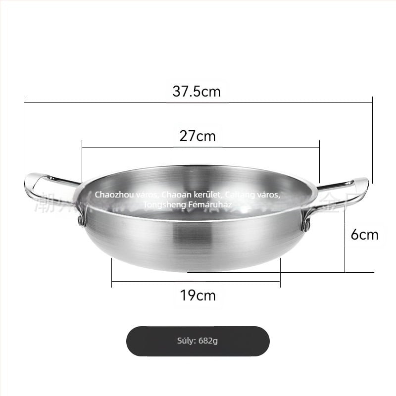 Koreai stílusú vastagfalú rozsdamentes acél tészta- és levesfazék, háztartási használatra, nem elektromos, általános tűzhelyhez