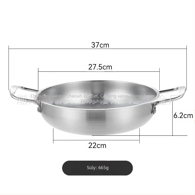 Koreai stílusú vastagfalú rozsdamentes acél tészta- és levesfazék, háztartási használatra, nem elektromos, általános tűzhelyhez