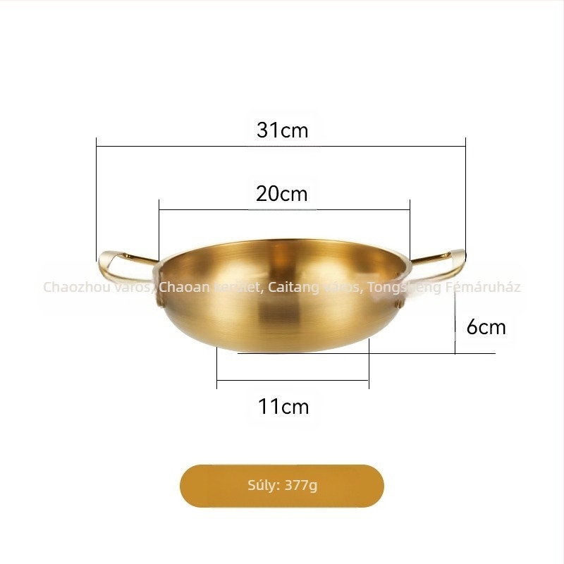 Koreai stílusú vastagfalú rozsdamentes acél tészta- és levesfazék, háztartási használatra, nem elektromos, általános tűzhelyhez