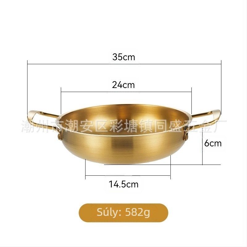 Koreai stílusú vastagfalú rozsdamentes acél tészta- és levesfazék, háztartási használatra, nem elektromos, általános tűzhelyhez