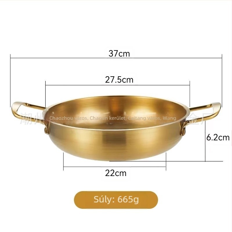 Koreai stílusú vastagfalú rozsdamentes acél tészta- és levesfazék, háztartási használatra, nem elektromos, általános tűzhelyhez
