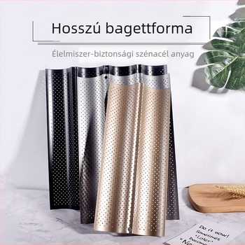 Beike Kör bagett sütőforma szénacélból készült bevonattal és tapadásmentes felülettel, 2/3/4 rekeszel; alkalmas pizzához, tortához és mousse-hoz
