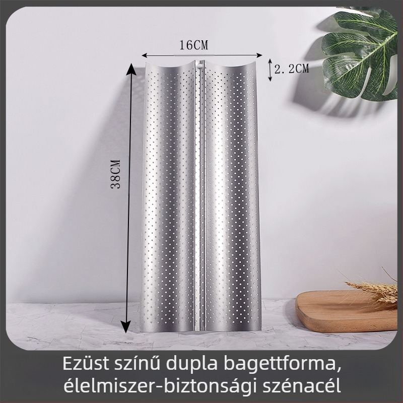 Beike Kör bagett sütőforma szénacélból készült bevonattal és tapadásmentes felülettel, 2/3/4 rekeszel; alkalmas pizzához, tortához és mousse-hoz