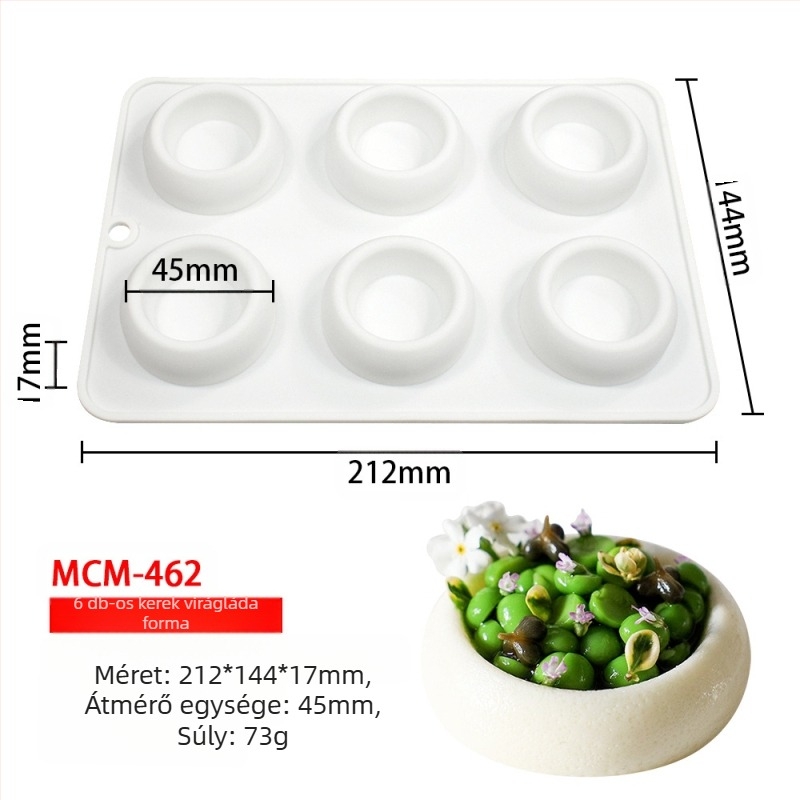 Szilikon 6 rekeszes mousse- és csokoládé forma, különböző alakzatokkal (csillagok, Rubik-kocka, szív); alkalmas fondant és csokoládék készítéséhez, kézzel készített szappanokhoz és aromaterápiás gyertyákhoz.