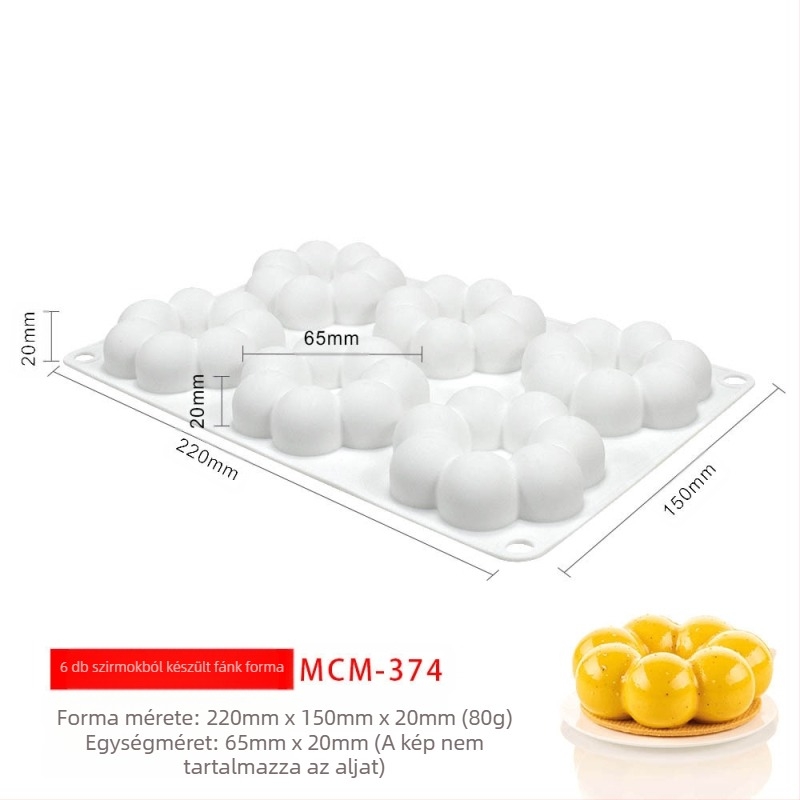 Szilikon 6 rekeszes mousse- és csokoládé forma, különböző alakzatokkal (csillagok, Rubik-kocka, szív); alkalmas fondant és csokoládék készítéséhez, kézzel készített szappanokhoz és aromaterápiás gyertyákhoz.