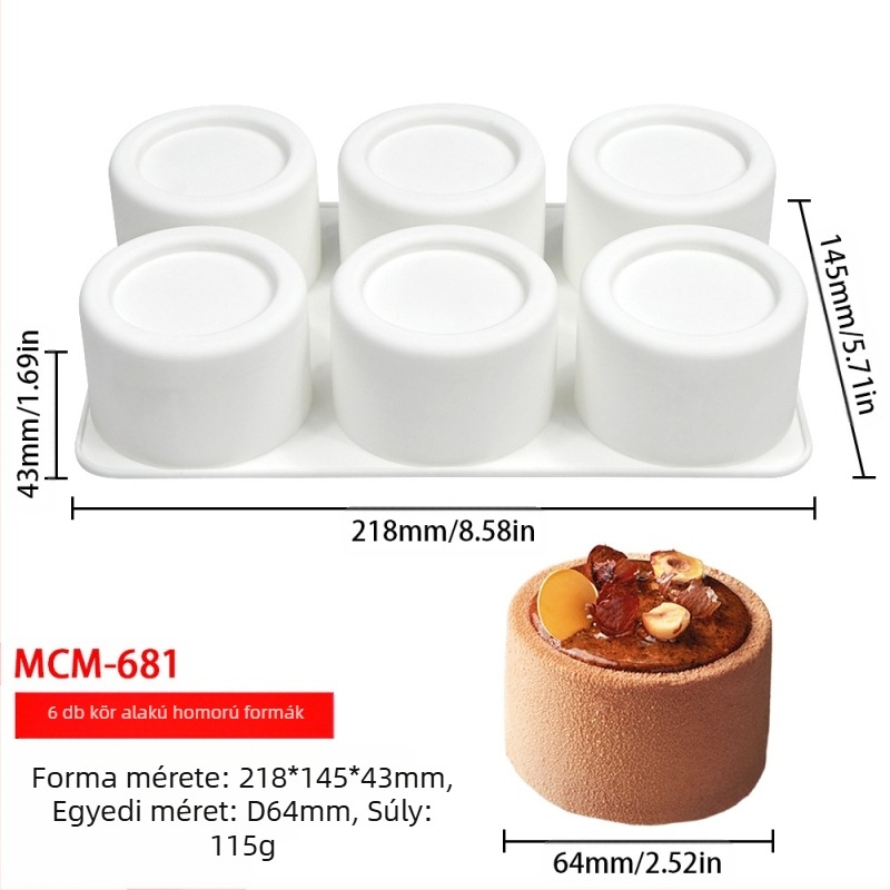 Szilikon 6 rekeszes mousse- és csokoládé forma, különböző alakzatokkal (csillagok, Rubik-kocka, szív); alkalmas fondant és csokoládék készítéséhez, kézzel készített szappanokhoz és aromaterápiás gyertyákhoz.