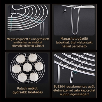 Háromszög alakú gőzölő rács 304-es rozsdamentes acélból – Multifunkcionális gőzölő rács otthoni és kereskedelmi használatra