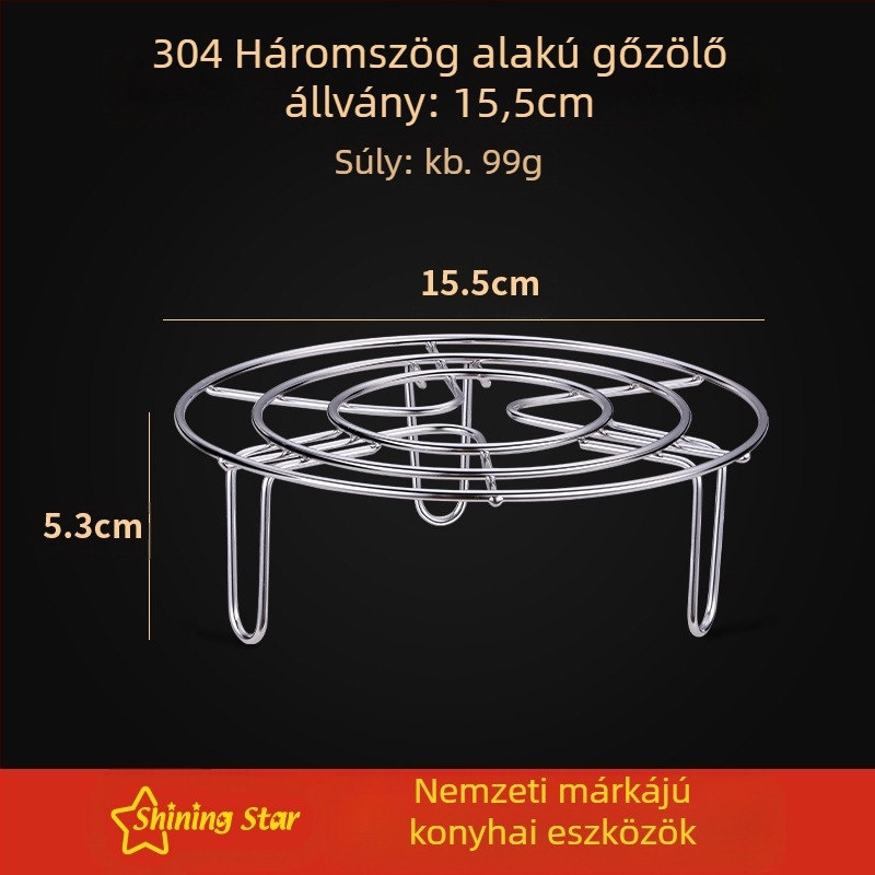 Háromszög alakú gőzölő rács 304-es rozsdamentes acélból – Multifunkcionális gőzölő rács otthoni és kereskedelmi használatra